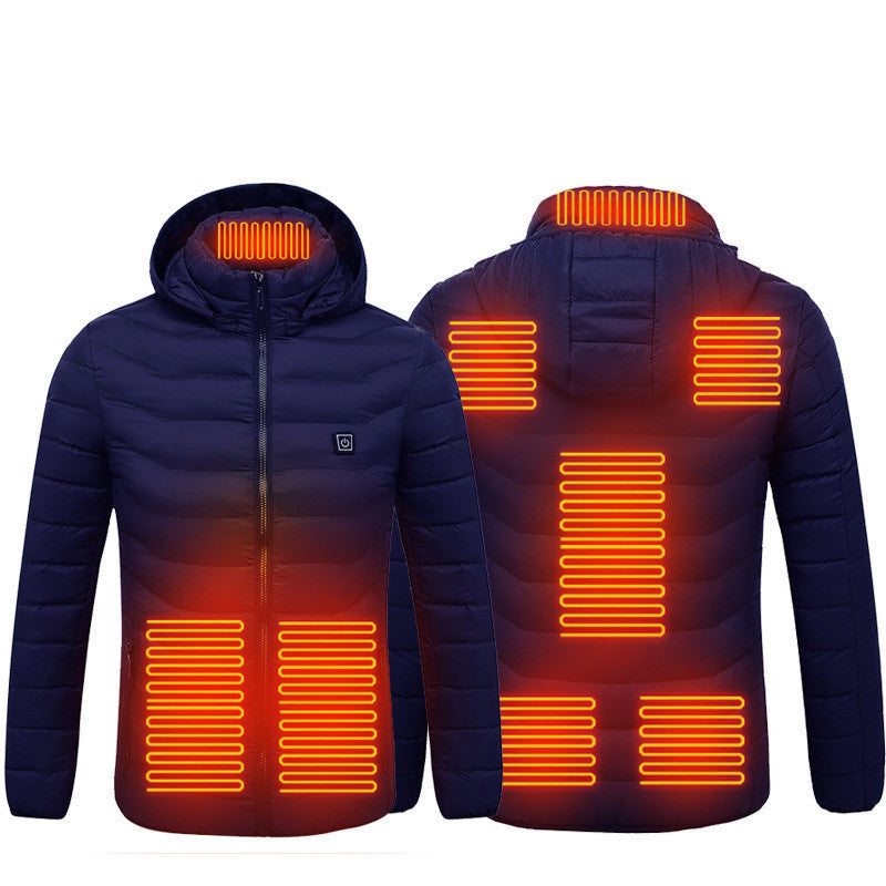 ❄️ Stay Warm Anywhere – Electric Heated Jacket with Hood (9 Zones) ⚡