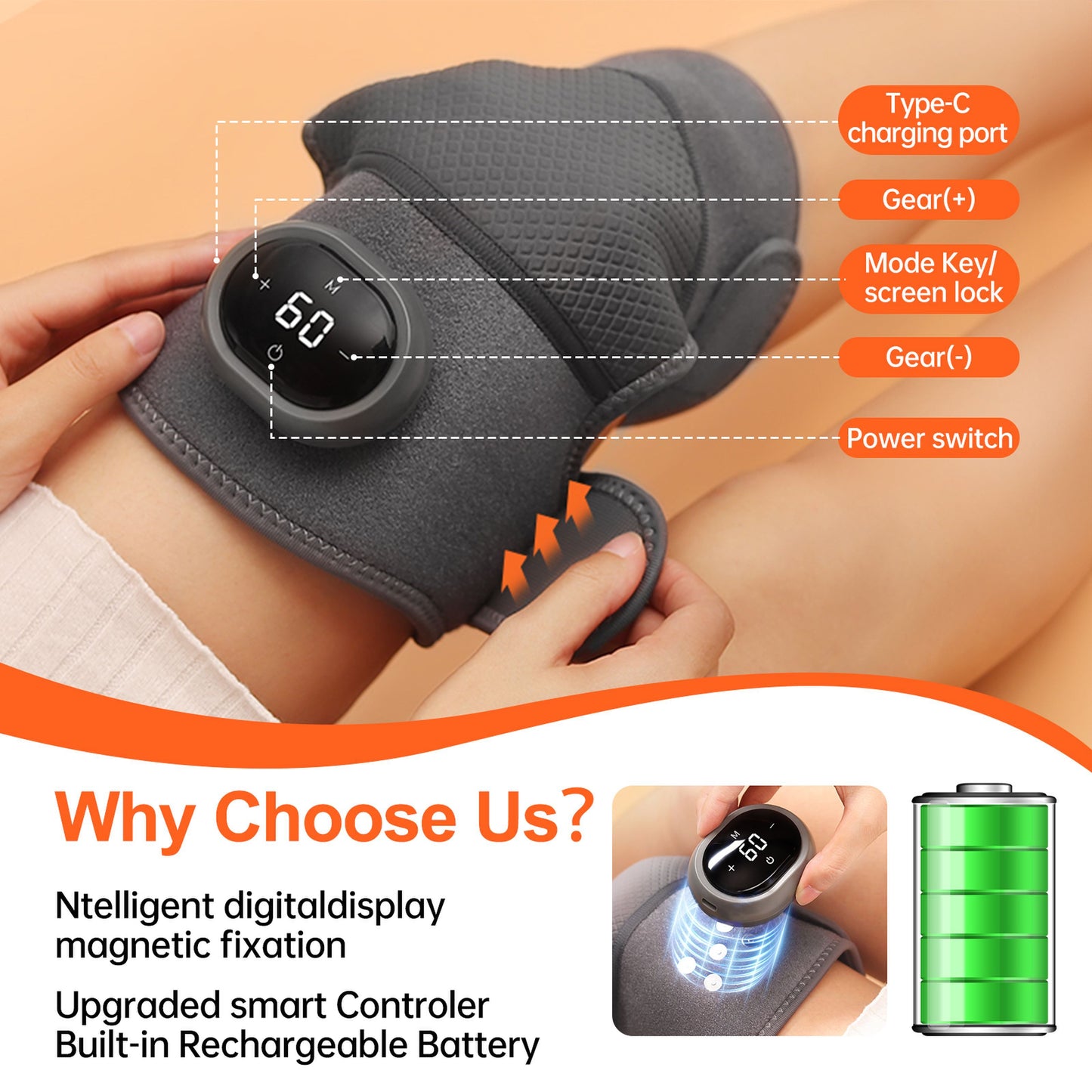 🔋🦵 Smart Knee Relief Pad – Recharge & Relax Anytime!