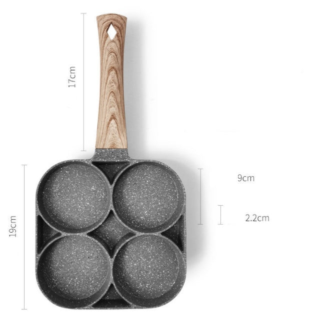 Multi Functional 4 Hole Frying Pan Stone Four Hole Omelet Pan