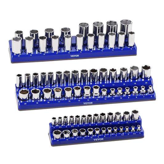 ✨Last Day 49% OFF - Magnetic Socket Organizer Set Socket Trays Blue & Red for Metric SAE