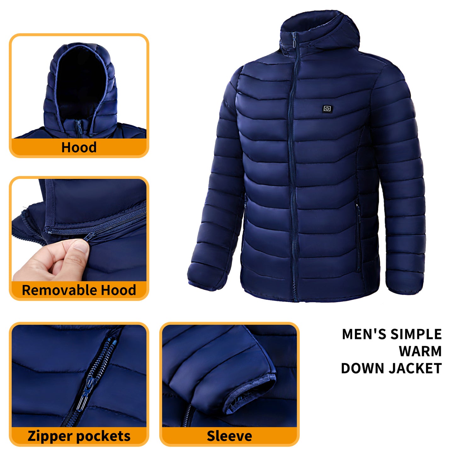 ❄️ Stay Warm Anywhere – Electric Heated Jacket with Hood (9 Zones) ⚡