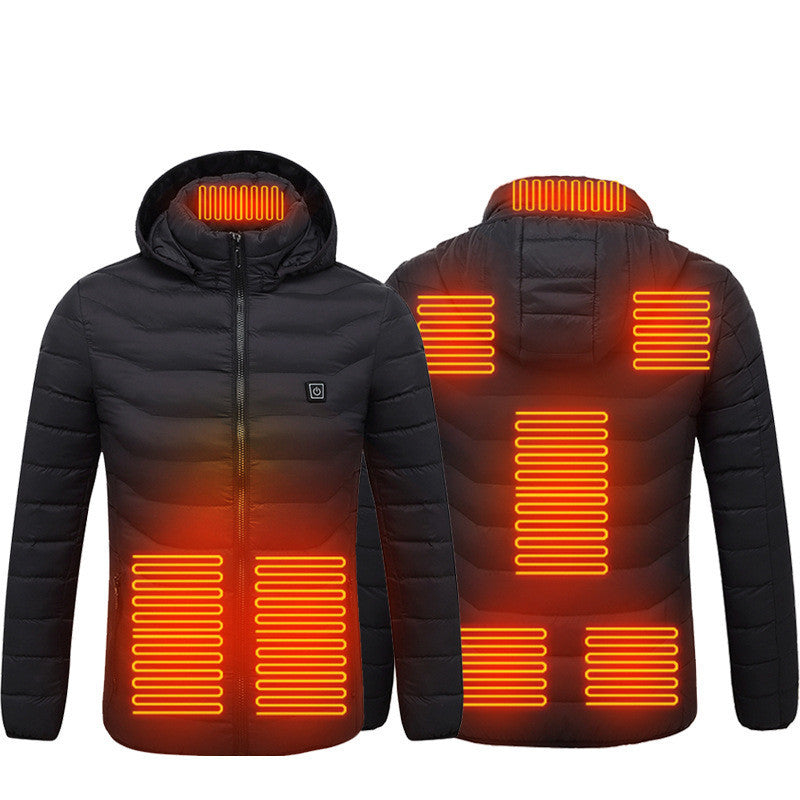 ❄️ Stay Warm Anywhere – Electric Heated Jacket with Hood (9 Zones) ⚡