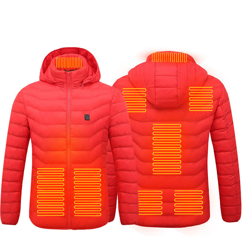❄️ Stay Warm Anywhere – Electric Heated Jacket with Hood (9 Zones) ⚡
