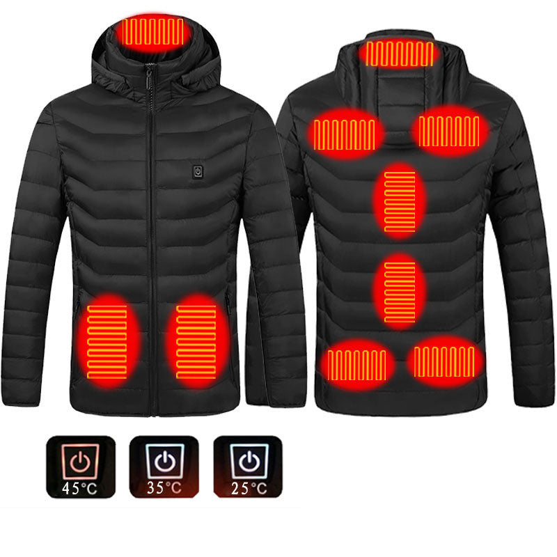 ❄️ Stay Warm Anywhere – Electric Heated Jacket with Hood (9 Zones) ⚡