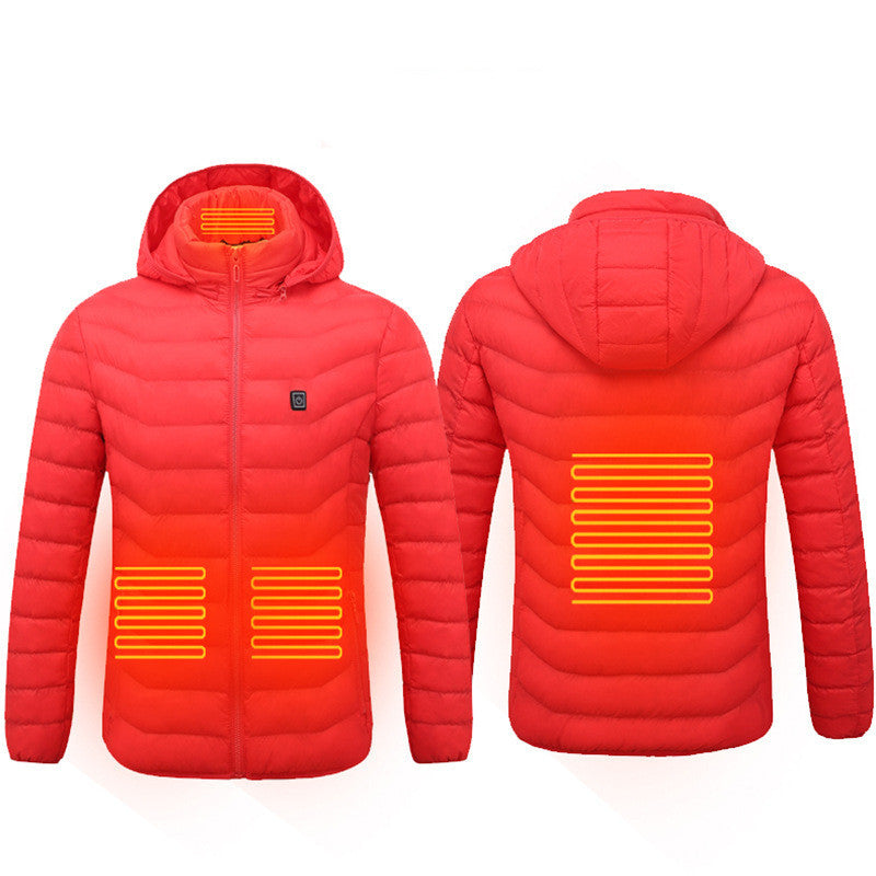 ❄️ Stay Warm Anywhere – Electric Heated Jacket with Hood (9 Zones) ⚡