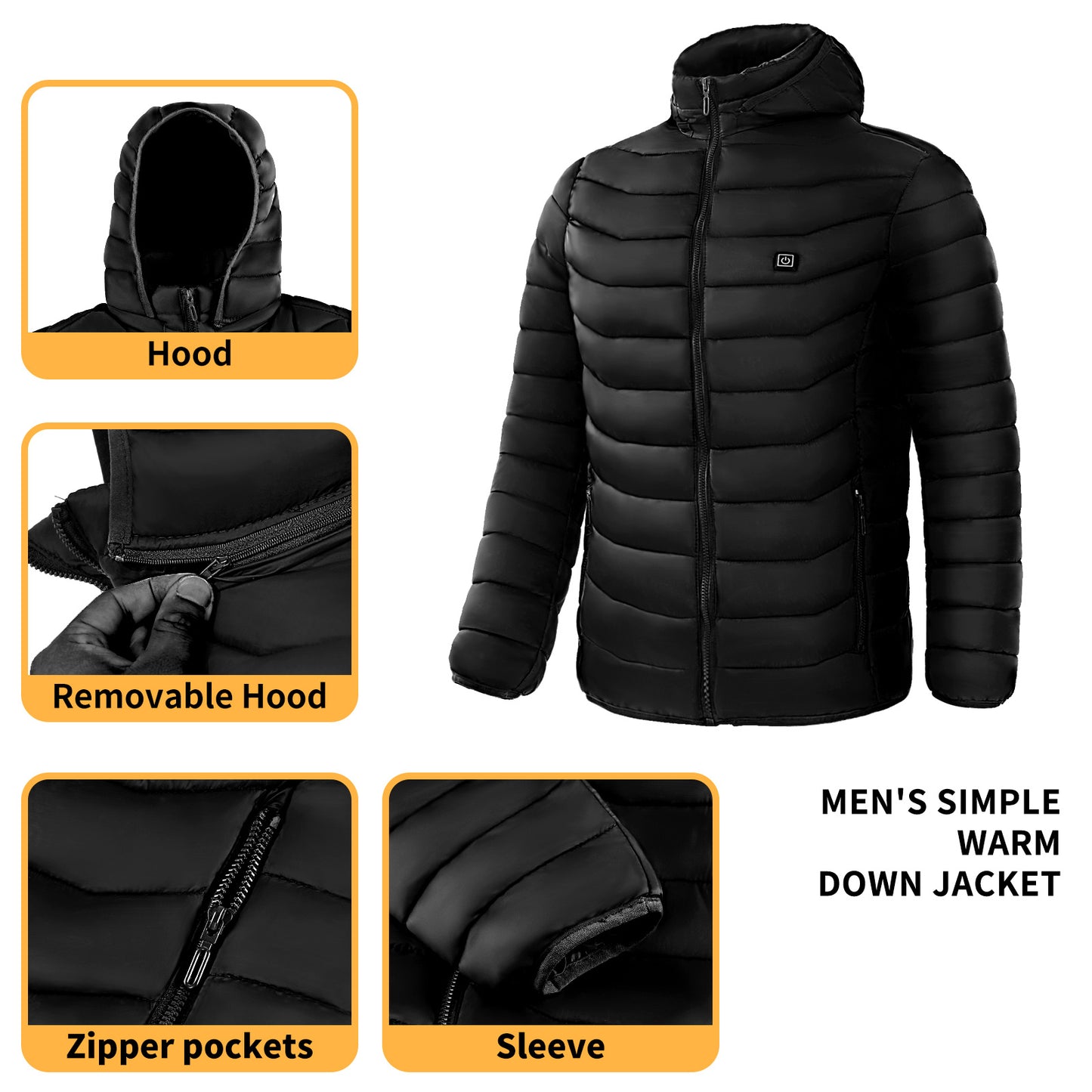 ❄️ Stay Warm Anywhere – Electric Heated Jacket with Hood (9 Zones) ⚡